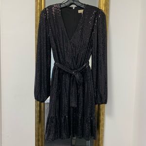 MICHAEL KORS BLACK SEQUINED DRESS